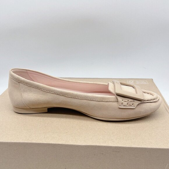 Roger Vivier Women's Shoes Flats Square Buckle Shallow Round Toe Heels 40 US 10 - Picture 8 of 14